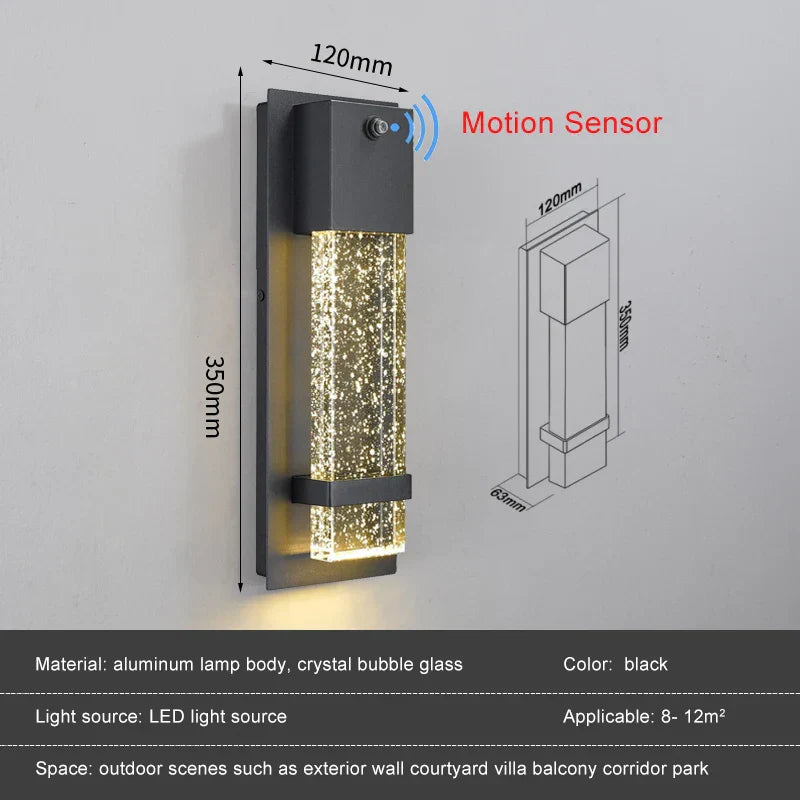 Outdoor LED Wall Lamp with PIR Motion Sensor and IP65 Waterproof Grade