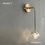 Crystal LED Wall Sconce Copper Light Fixture for Modern Luxury Home Decor
