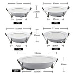 Round LED Downlight 18W 15W 12W 9W 7W AC220V Recessed LED Ceiling Spot Light