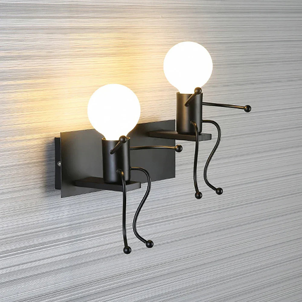 Robot Metal Wall Sconce Creative Cartoon Luminaria for Home Children's Room