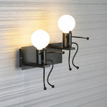 Robot Metal Wall Sconce Creative Cartoon Luminaria for Home Children's Room