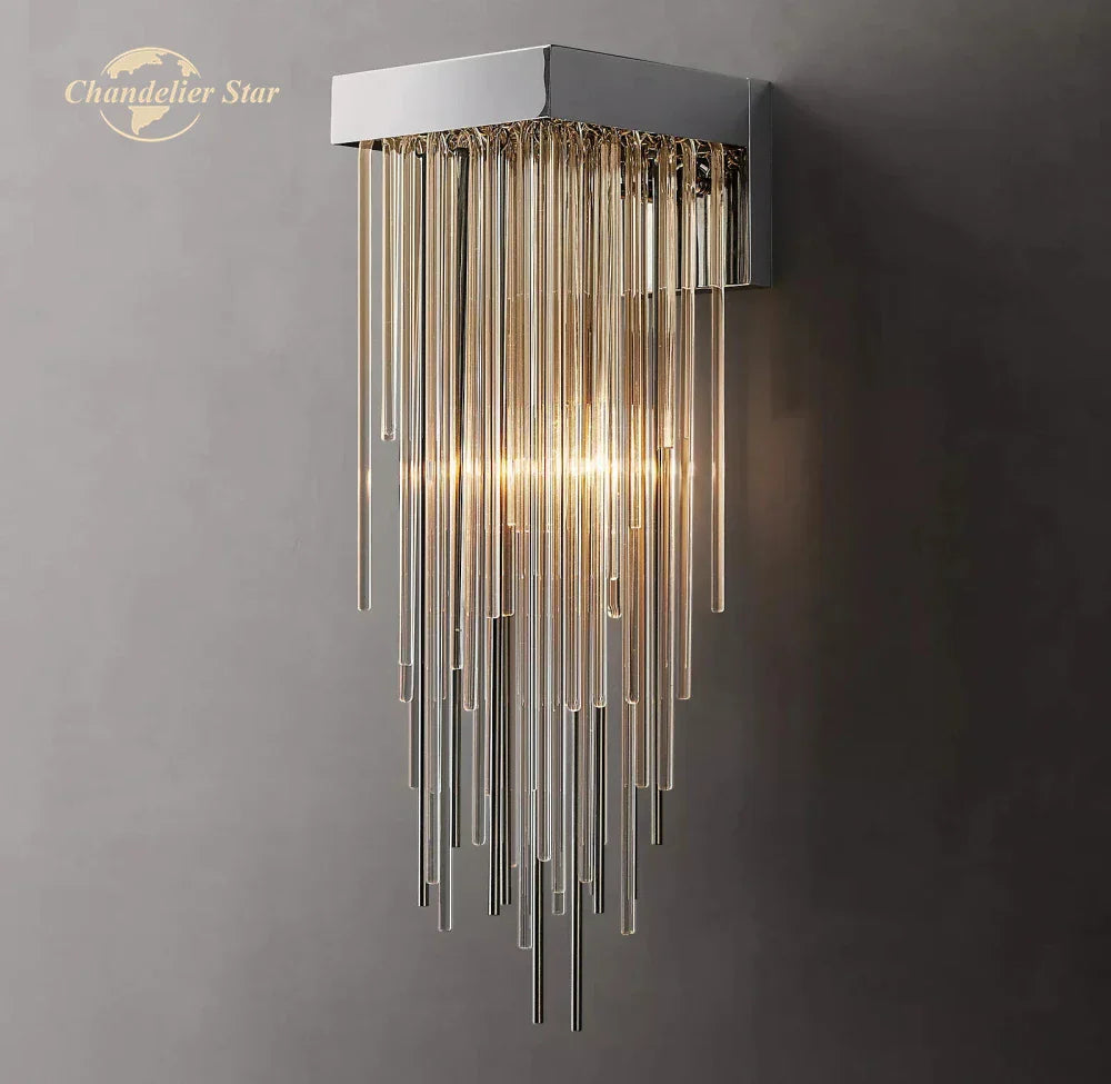 Glass Rod LED Wall Lamps - Modern Cascada Sconce for Home Decor