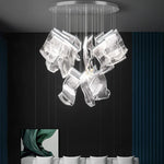 Golden Love Paper Chandelier: Postmodern LED Designer Lighting for Foyer