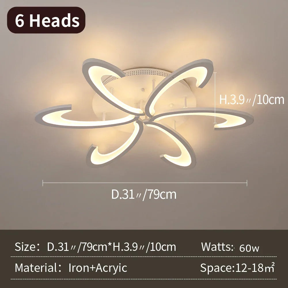 Modern Acrylic LED Chandelier Ceiling Light for Living Room Bedroom Decor