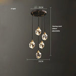 Crystal Copper Chandelier Lighting for Dinning Room