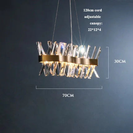 Gold Crystal LED Chandelier for Dinning Room
