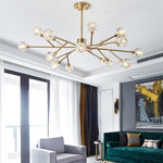 Crystal LED Chandelier: Modern Nordic Design Copper Ceiling Light Fixture