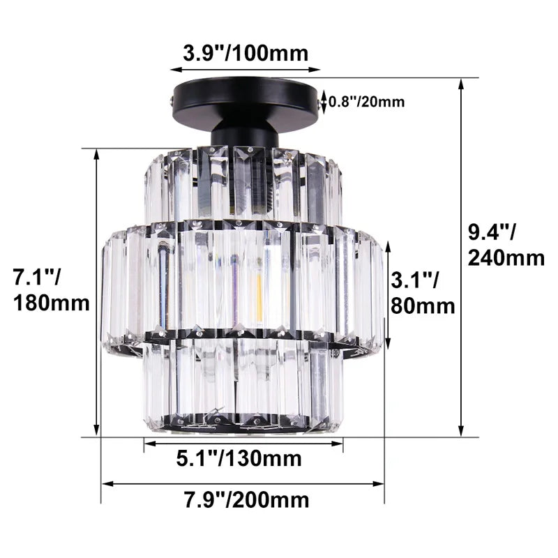 Crystal Chandelier: Elegant LED Ceiling Light for Living Room, Bedroom, and Aisle. Luxurious Modern Design.