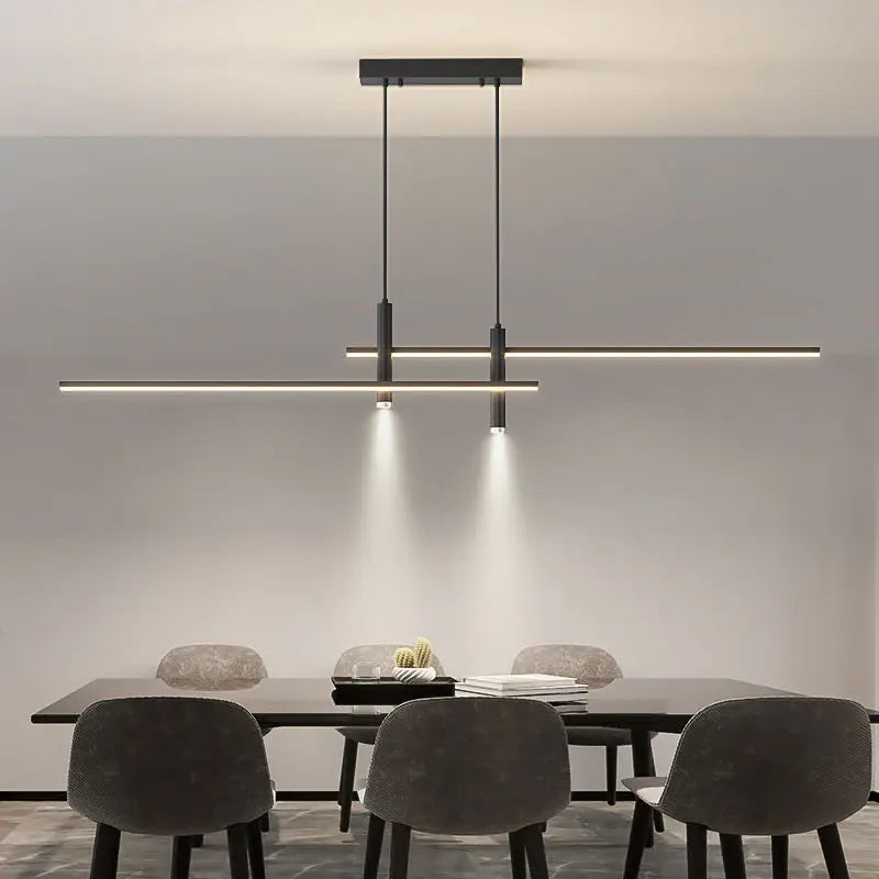 Modern Black Gold LED Pendant Light for Kitchen Dining Chandelier Home Decor