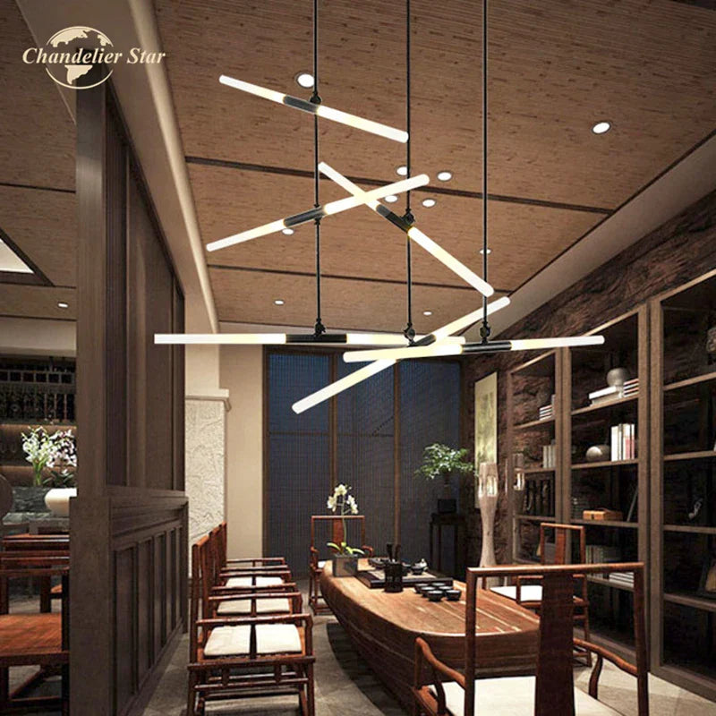 Nordic Iron Glass LED Chandelier Modern Living Room Bedroom Pendant Light