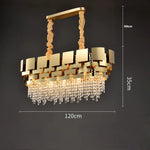 Postmodern Crystal Pendant Light - Golden Stainless Steel Suspension Lamp
