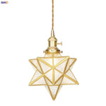 Glass Copper LED Pendant Light for Kitchen Cafe Living Room