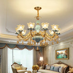 Retro Ceramic Chandelier for Living Room Bedroom Villa Duplex Floor