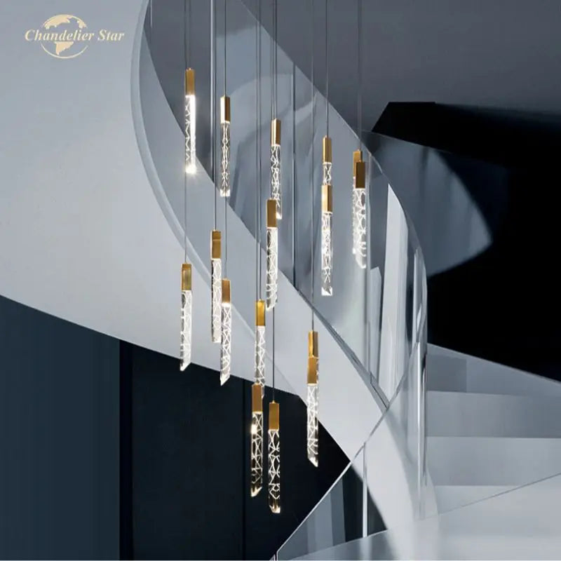 Modern Crystal LED Chandeliers - Stainless Steel Pendant Light for Bedroom, Living Room
