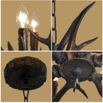 Retro Antlers LED Chandelier Table Dining Room Kitchen Interior Lighting Fixture