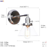 Modern Amber Glass Ball LED Wall Lamp for Home Bedroom Stair Mirror