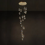 Crystal Stone Copper Chandelier - LED Postmodern 2025 Lighting for Staircase