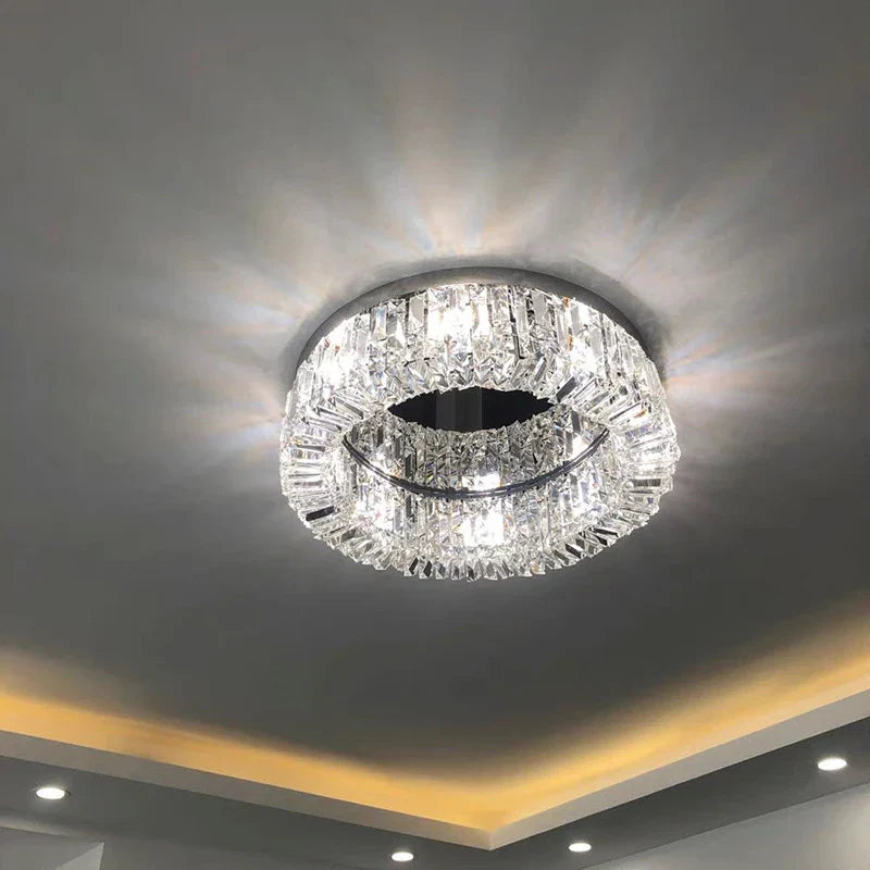 Crystal LED Ceiling Lamp for Chic Living, Bedroom, and Dining Room