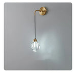 Crystal LED Wall Sconce Copper Light Fixture for Modern Luxury Home Decor