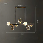 Crystal Copper Black LED Chandelier for Dinning Room