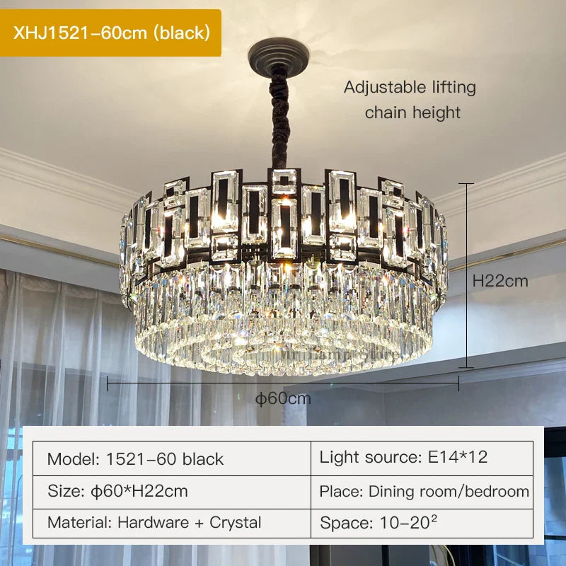 Crystal Chandelier: Elegant Lighting for Home, Living Room, Bedroom, Kitchen