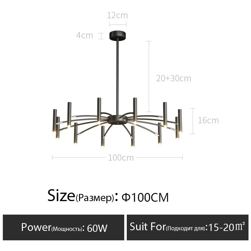 Modern Metal LED Ceiling Chandelier for Bedroom Home Decor Lighting