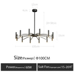 Modern Metal LED Ceiling Chandelier for Bedroom Home Decor Lighting