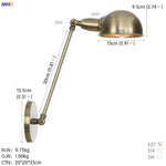 Vintage Industrial Wall Light Swing Arm LED Bedroom Cafe Stair Black