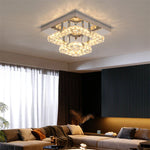 LED Crystal Chandelier Mirror Rings Ceiling Light for Home Décor