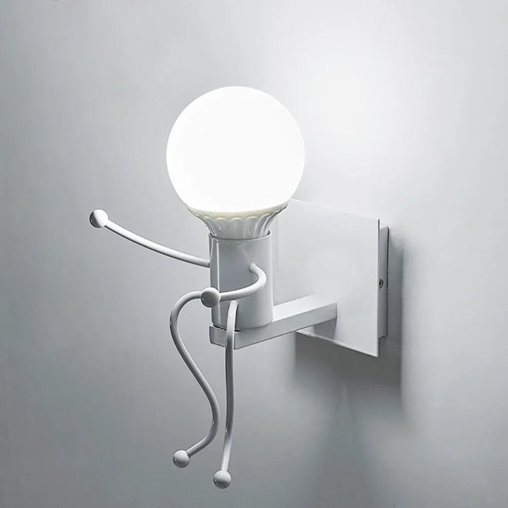 Robot Metal Wall Sconce Creative Cartoon Luminaria for Home Children's Room