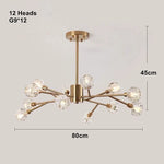 Crystal LED Chandelier: Modern Nordic Design Copper Ceiling Light Fixture