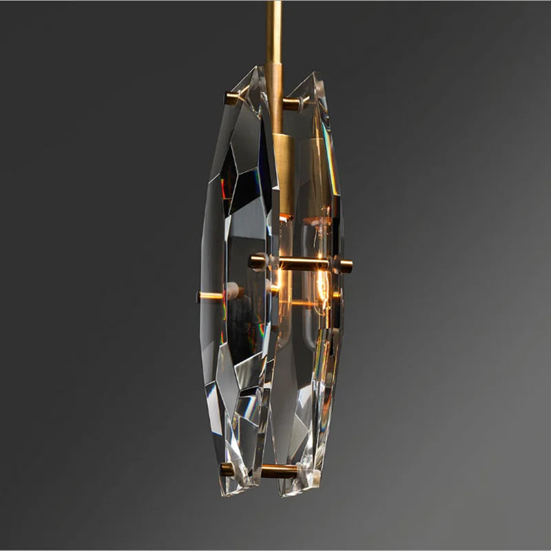 Crystal Glass Pendant Lamp Luxe Chandelier for Bedroom Restaurant Kitchen Home