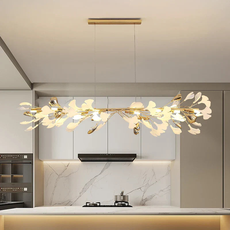 Ginkgo Ceramic Chandelier: Luxury Pendant Lights for Dining & Living Room