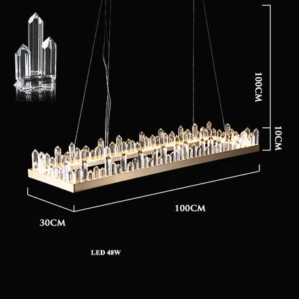 Golden Crystal LED Chandelier for Modern Dining Room