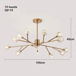 Crystal LED Chandelier: Modern Nordic Design Copper Ceiling Light Fixture
