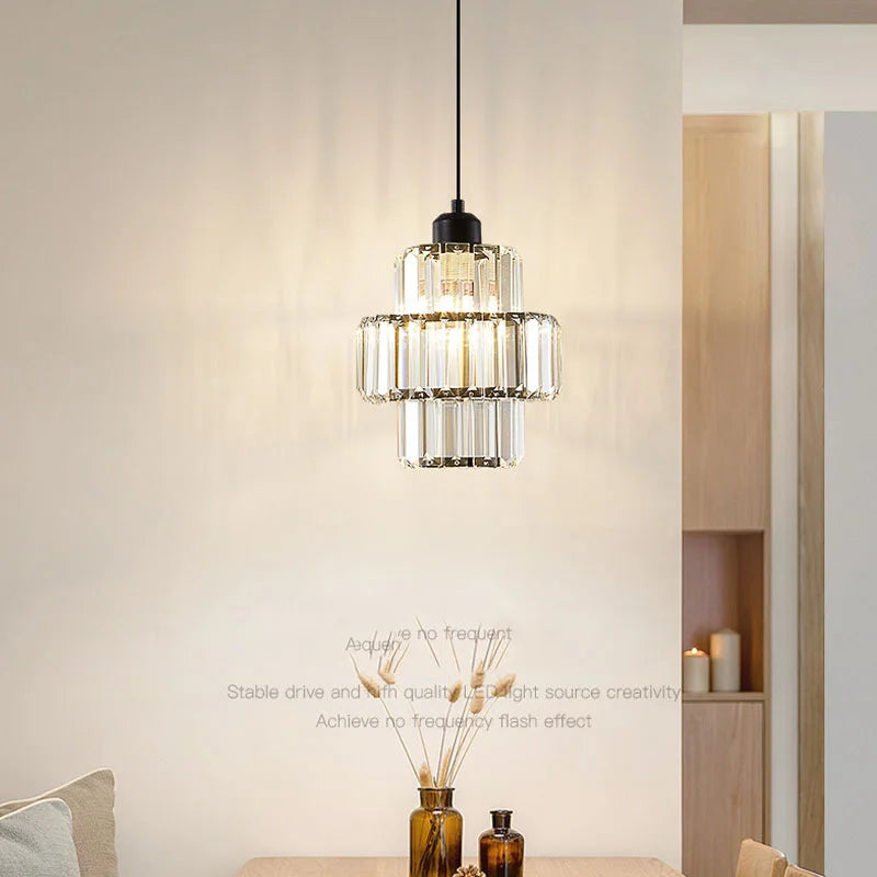 Crystal Chandelier: Elegant LED Ceiling Light for Living Room, Bedroom, and Aisle. Luxurious Modern Design.