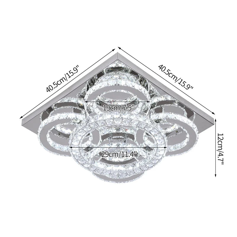 Afralia Smart LED Chandelier Modern Ceiling Lamp Remote Control for Living Dining Room