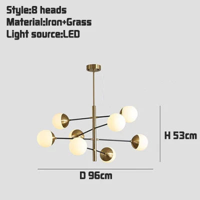 Golden Glass Magic Bean Chandelier: Modern Luxury for Living Room & Dining Room