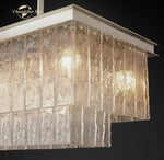 LED Glace Rectangular Chandelier Light for Dining Kitchen Living Room
