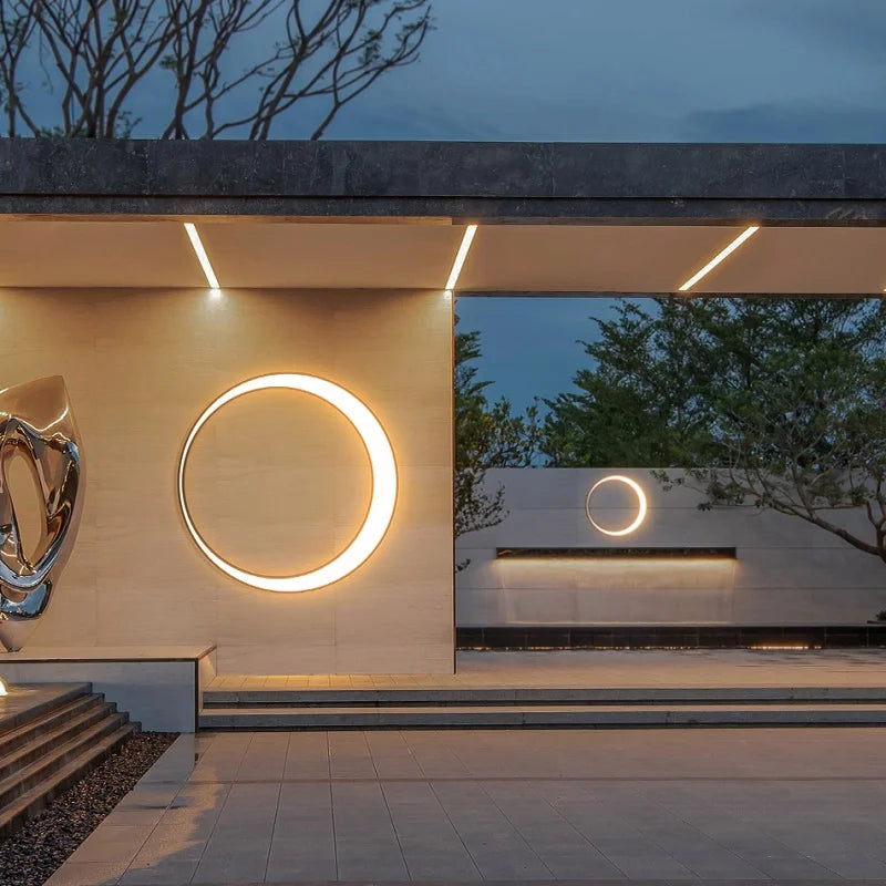 Moon Outdoor Patio Light IP65 Waterproof Stainless Steel Round Wall Light