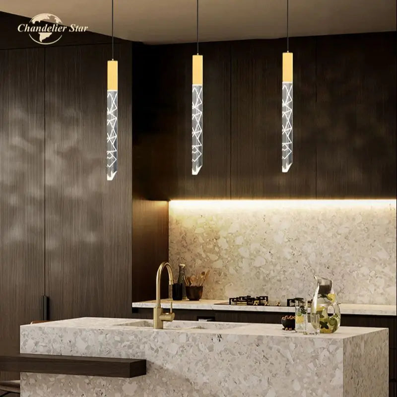 Modern Crystal LED Chandeliers - Stainless Steel Pendant Light for Bedroom, Living Room