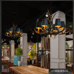 Retro Antlers LED Chandelier Table Dining Room Kitchen Interior Lighting Fixture