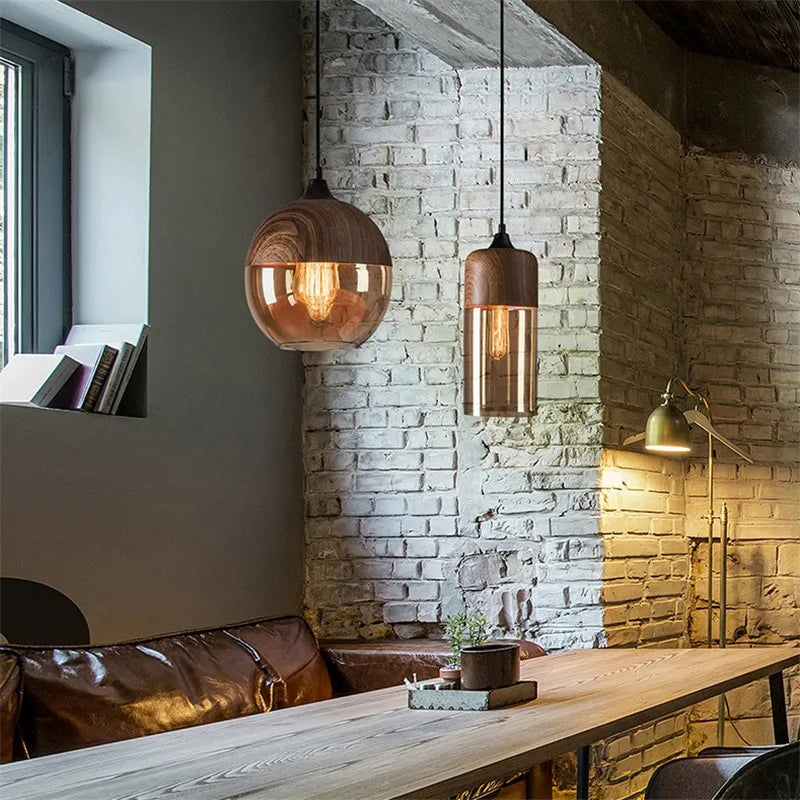 Nordic Wood LED Pendant Lights for Dinning Room Bedroom Cafe Bar Restaurant