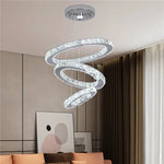 Crystal Triangle Chandelier: Modern K9 Pendant Light for Living & Dining Room