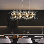 Rectangle Crystal Chandelier - Mid-century Art Deco Long Hanging Lamp