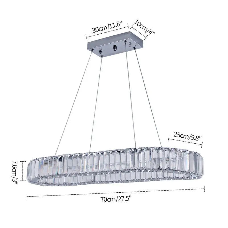 Crystal LED Ring Pendant Chandelier for Modern Living Dining Room Décor