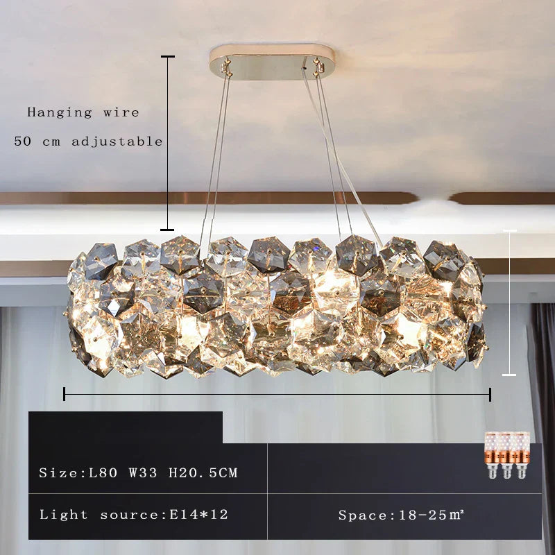 Crystal Wrought Iron Chandelier: Creative Dining & Living Room Suspension Light
