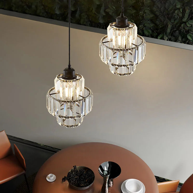 Crystal Chandelier: Elegant LED Ceiling Light for Living Room, Bedroom, and Aisle. Luxurious Modern Design.