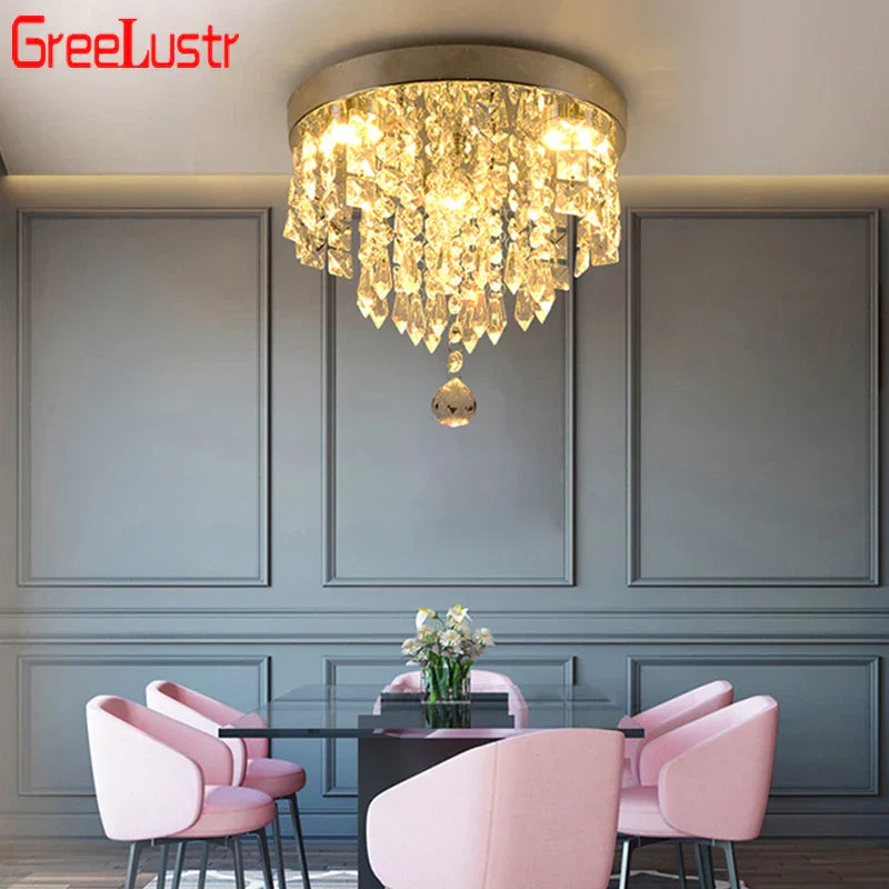Crystal Chandelier Ceiling Lamp - Entrance Kitchen Chandeliers Fixtures Home Decor