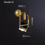 Crystal LED Wall Sconce Copper Light Fixture for Modern Luxury Home Decor